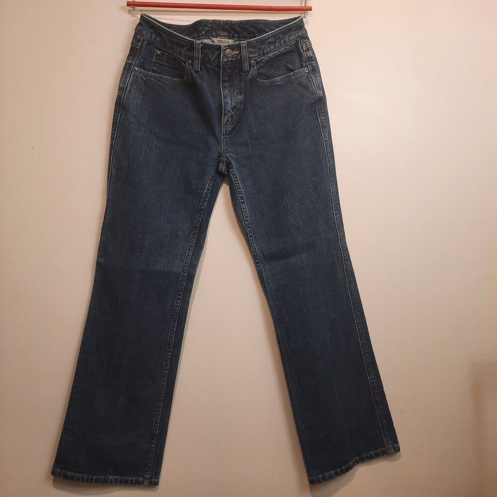 Duluth Trading Co Women’s Jeans 4x29 Dark Wash Straight Leg Cotton Denim